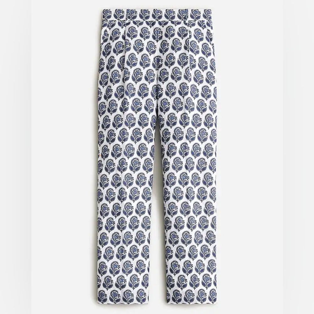Straight-leg essential pant in bouquet block Print - J.Crew - Size 4 Petite